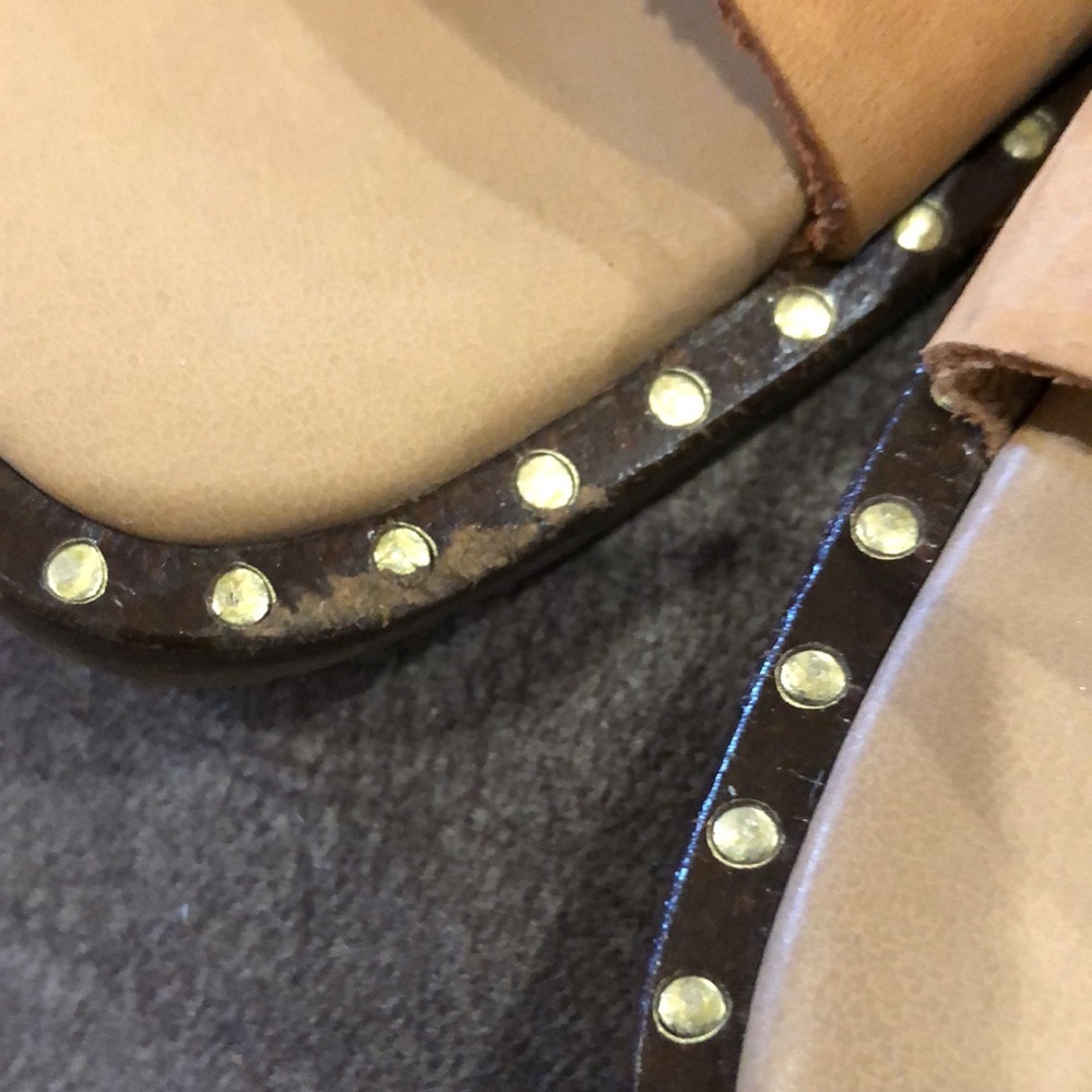 Mika Paoli Leather buckle studded Slide Sandals - Picture 7 of 7